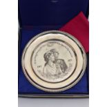 A BOXED COMMEMORATIVE 'ROYAL ANNIVERSARY SILVER PLATE' , commemorating the silver wedding
