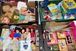 A COLLECTION OF PEDIGREE SINDY AND OTHER DOLLS, FURNITURE AND ACCESSORIES, to include unboxed