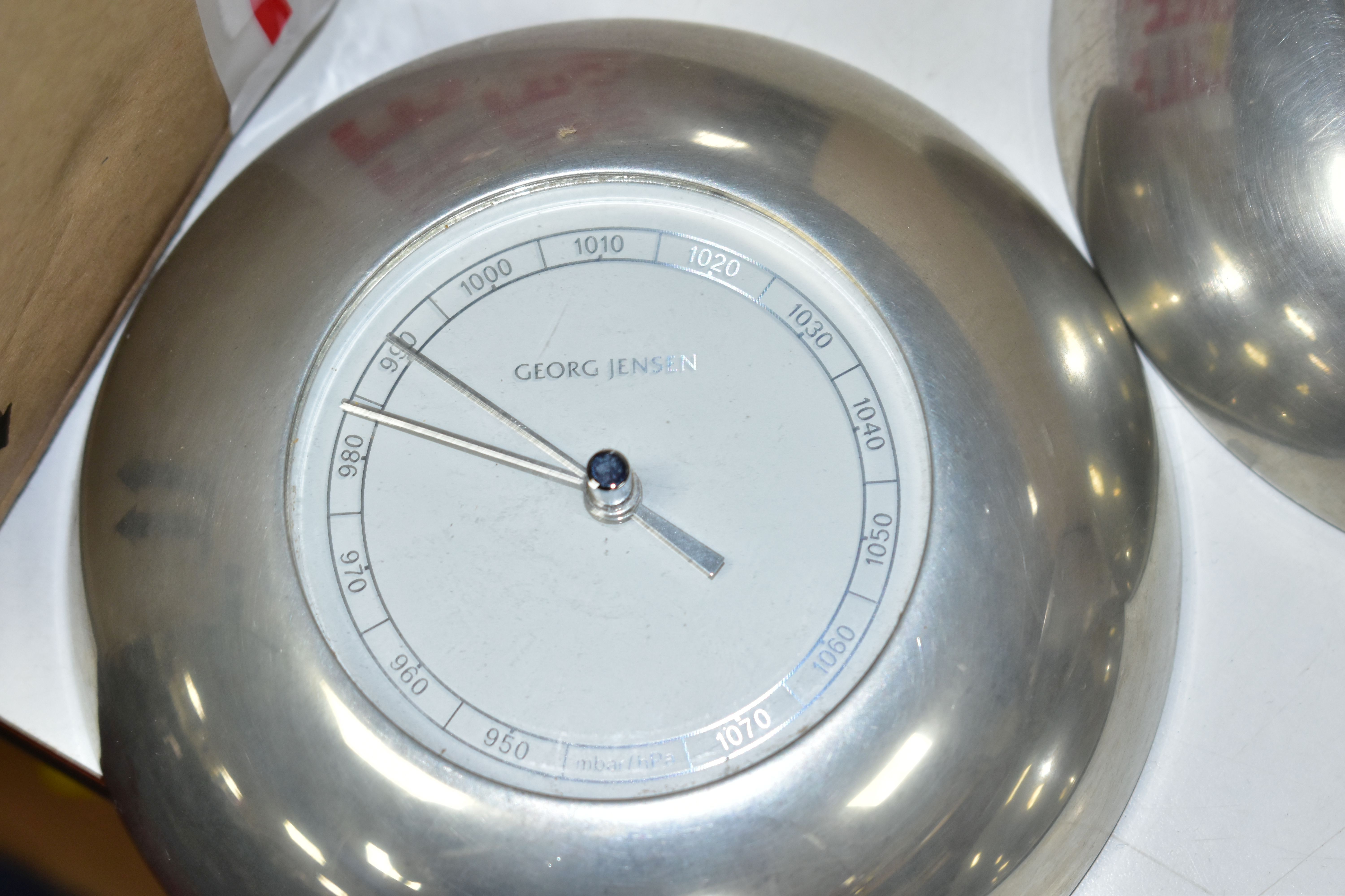 A SET OF GEORG JENSEN CLOCK, BAROMETER, THERMOMETER, 5 designed by Andreas Mikkelsen (Denmark), - Image 3 of 5