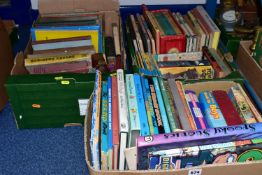 THREE BOXES OF CHILDREN'S BOOKS AND ANNUALS, including first edition Enid Blyton 'Ship of
