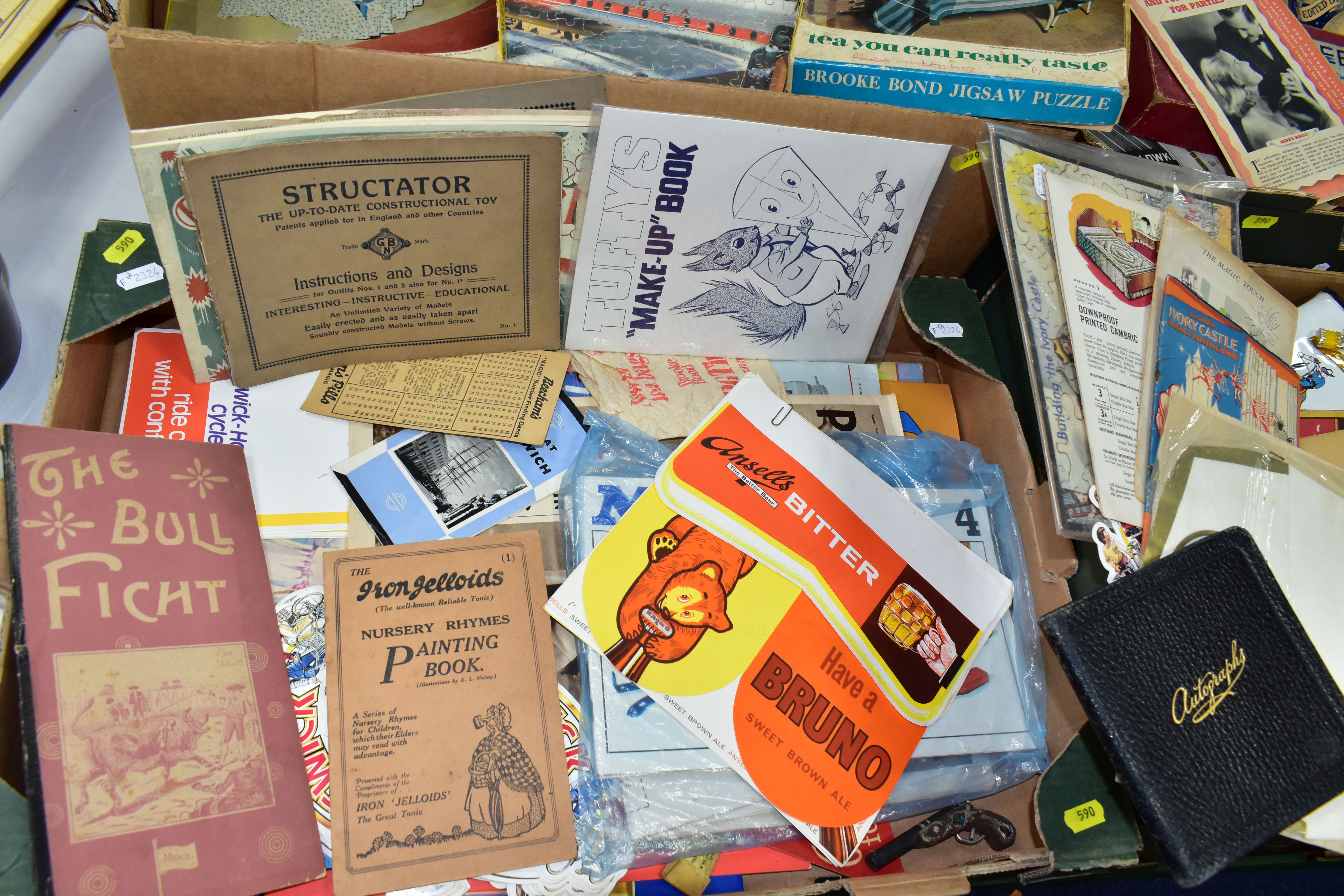 FOUR BOXES OF 1920S CHILDREN'S BOOKS, GAMES AND JIGSAWS, consisting two Brooke Bond P.G Tips - Image 4 of 5