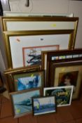 ASSORTED 20TH CENTURY PRINTS ETC, to include a L. S. Lowry 'On the Promenade' print, mounted