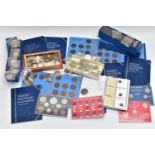 A BOX CONTAINING UK AND WORLD COINS, to include several Whitman coin folders Some containing