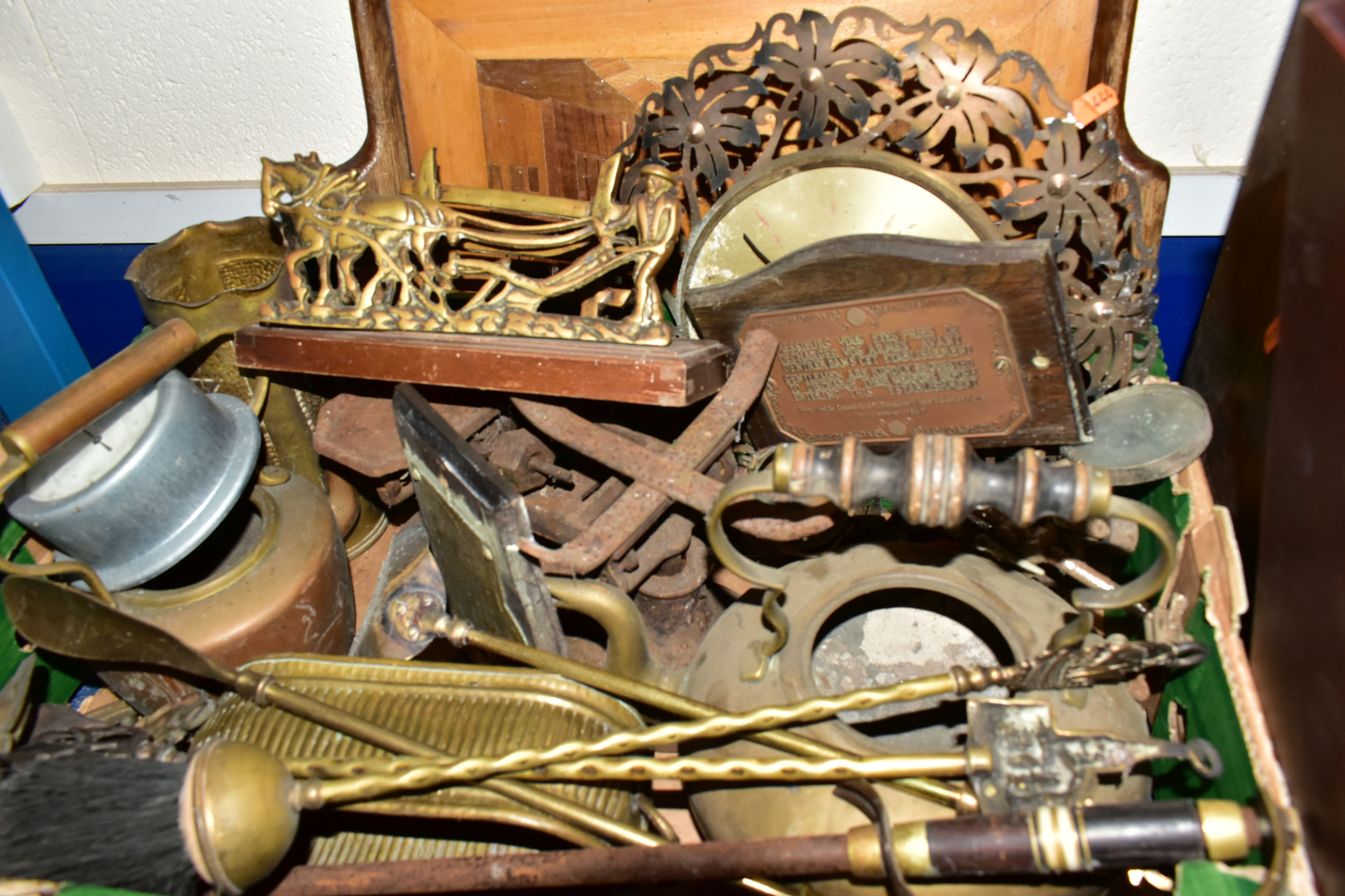 TWO BOXES AND LOOSE METALWARES AND TREEN, including a cardboard display of old saddlery tools, - Image 6 of 6