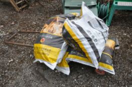 FOUR MAXIBRITE 25KG SMOKELESS COAL BRIQUETTES (condition:-one bad opened) and a sack trunk (5)