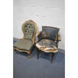 AN EARLY TO MID 20TH CENTURY MAHOGANY OFFICE ARMCHAIR, on cabriole front legs (condition:-ideal