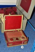 A PORTABLE 1950'S G.E.C RADIO AND PORTABLE SONIC RECORD PLAYER, both have hinged lids with