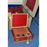 A PORTABLE 1950'S G.E.C RADIO AND PORTABLE SONIC RECORD PLAYER, both have hinged lids with