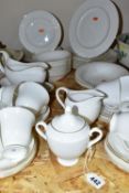 A FIFTY FOUR PIECE WEDGWOOD SIGNET GOLD DINNER SERVICE, comprising two serving bowls, a sauceboat