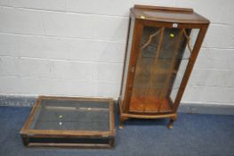 A STAINED PINE TABLE TOP JEWELLERY DISPLAY CABINET, width 81cm x depth 51cm x height 22cm (