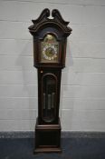 A HERTZ LONG CASE CLOCK, height 201cm, with three weights and a pendulum (condition - scuffs to