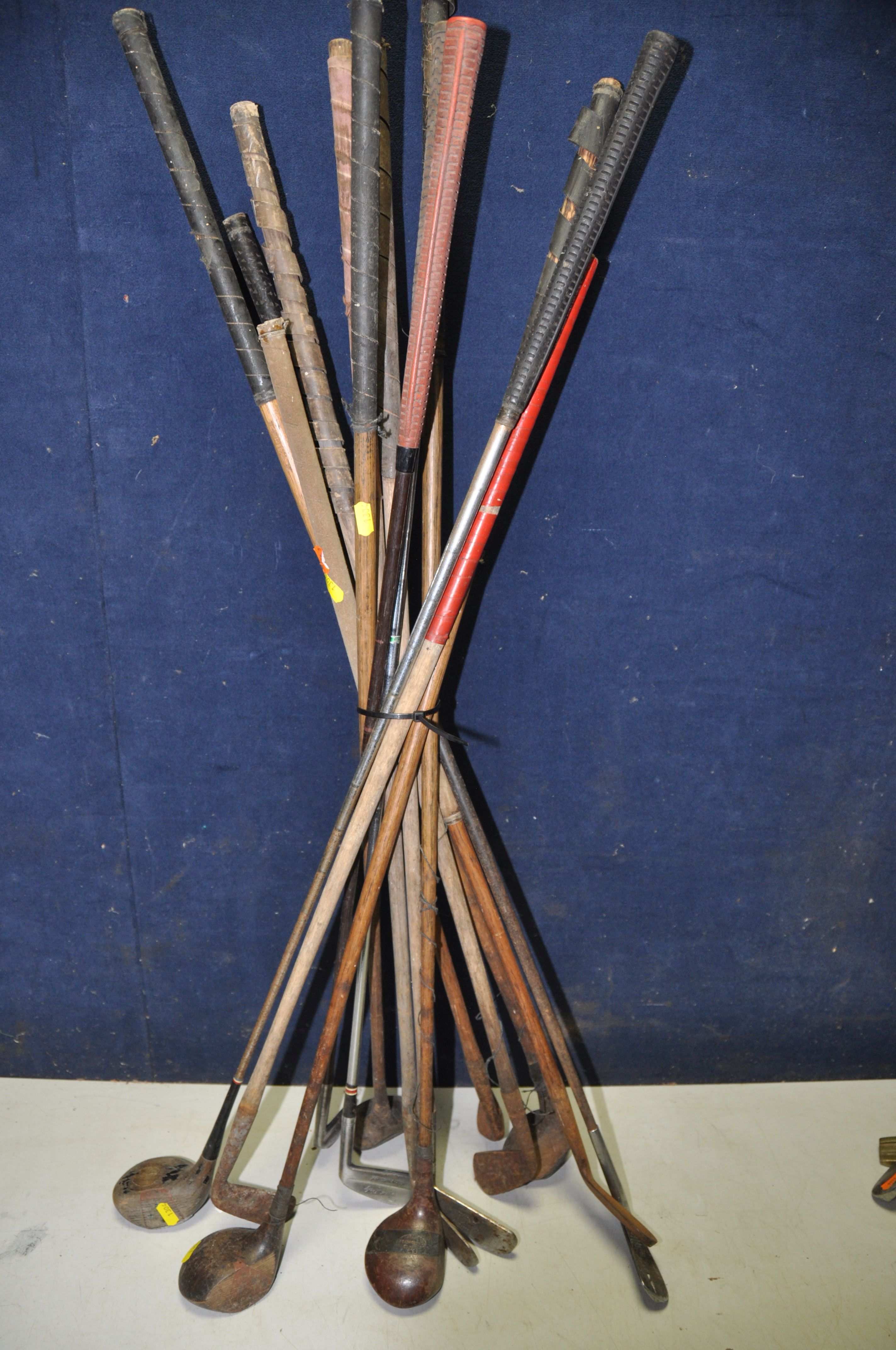 A COLLECTION OF VINTAGE AND HICKORY SHAFTED GOLF CLUBS fourteen vintage golf clubs along with four - Image 2 of 3
