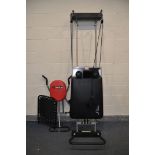 A AEROPILATES REFORMER with cardio rebounder along with an ab swing abdominal workout