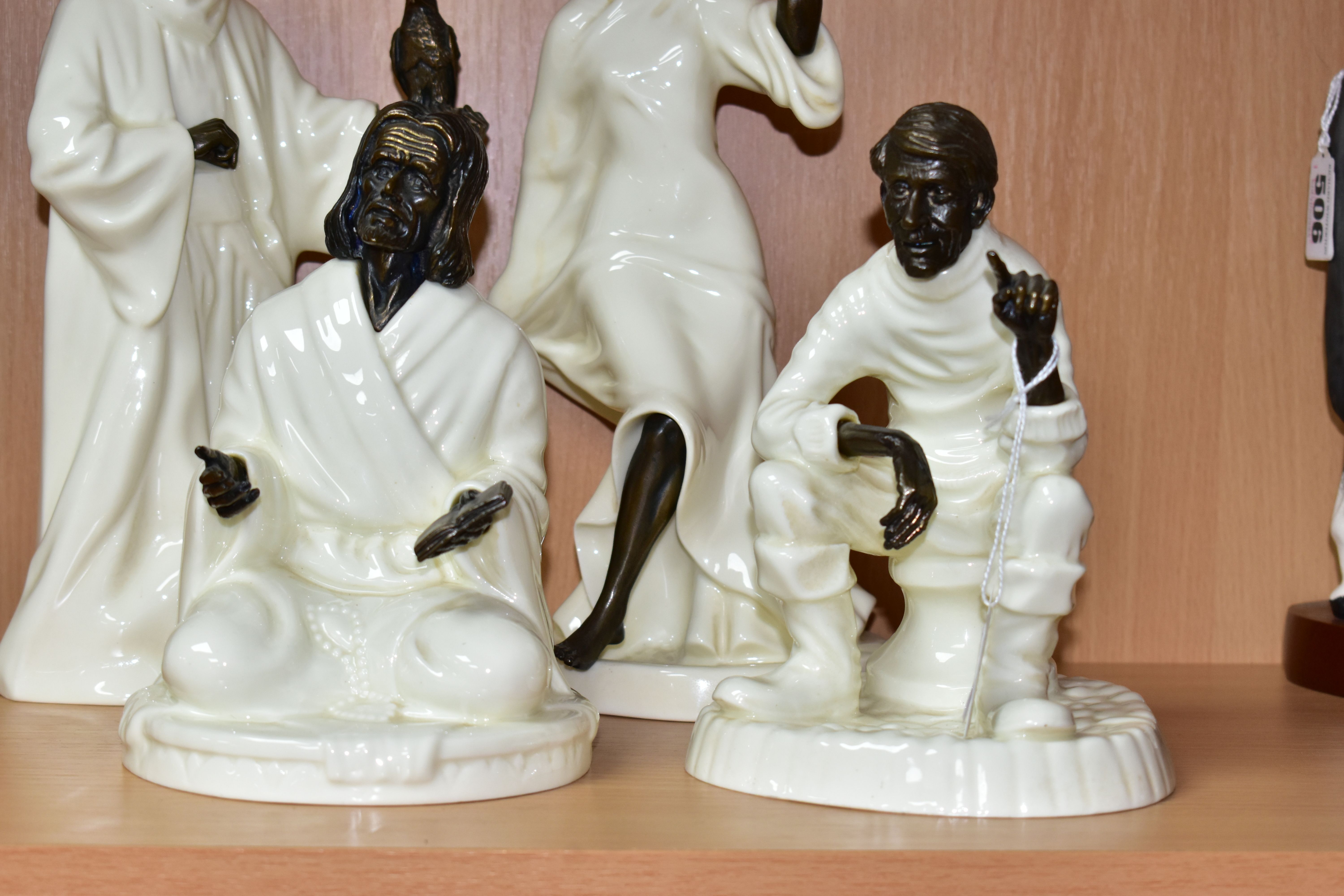 FOUR MINTON FIGURINES WITH BRONZE DETAILS, comprising 'Travellers Tales' M.S.1, 'The Sage' M.S. - Bild 2 aus 4