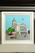 DYLAN IZAAK (BRITISH 1971) 'NOTTINGHAM TOWN HALL ICE CREAM STAND', an abstract townscape with