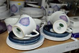 A PORTMEIRION 'DUSK BY JO GORMAN' PATTERN DINNER SERVICE, comprising a boxed sets of four and six