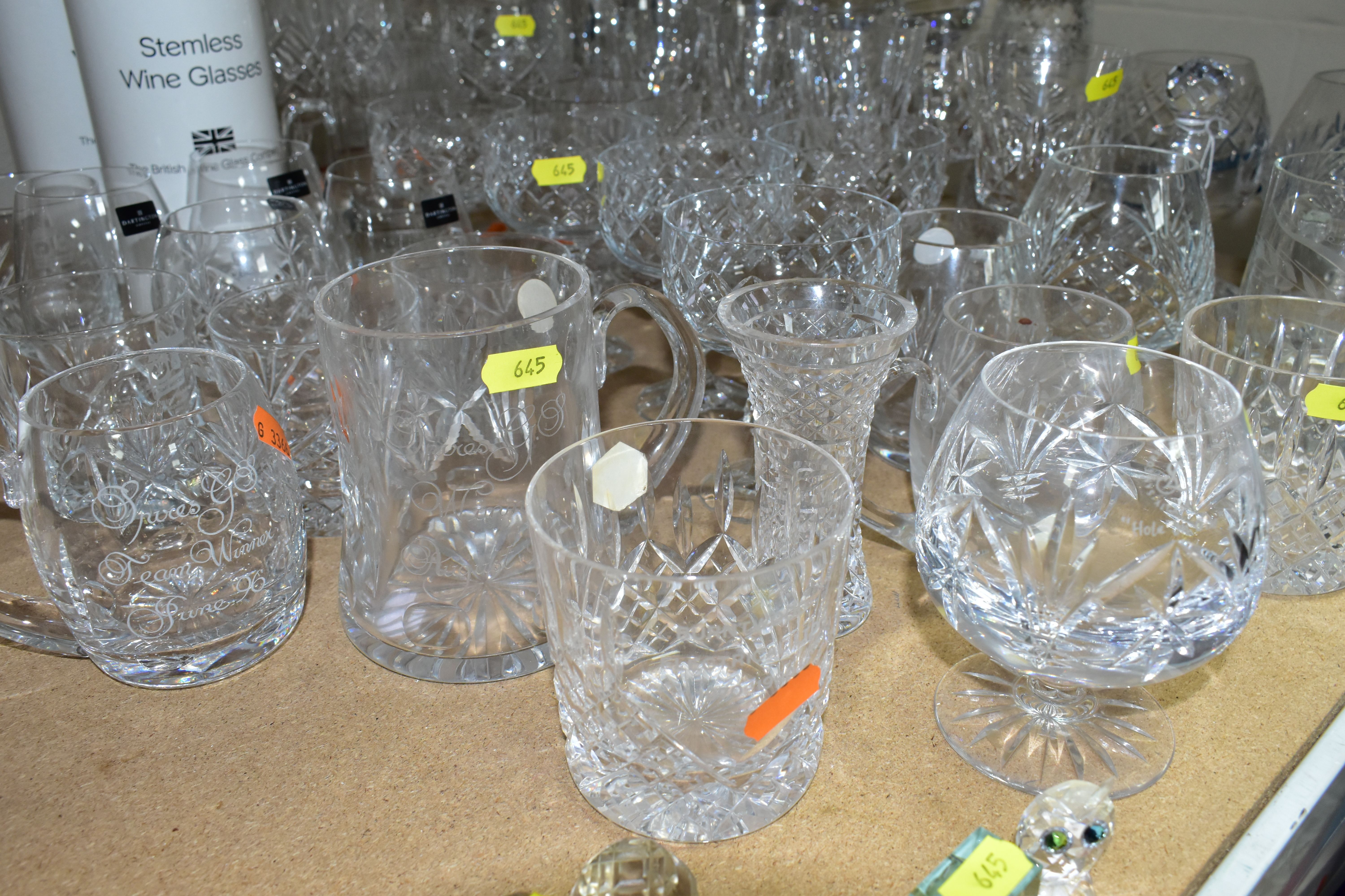 A QUANTITY OF CRYSTAL DRINKING WARE, to include four boxed Dartington crystal stemless drinking - Image 5 of 6