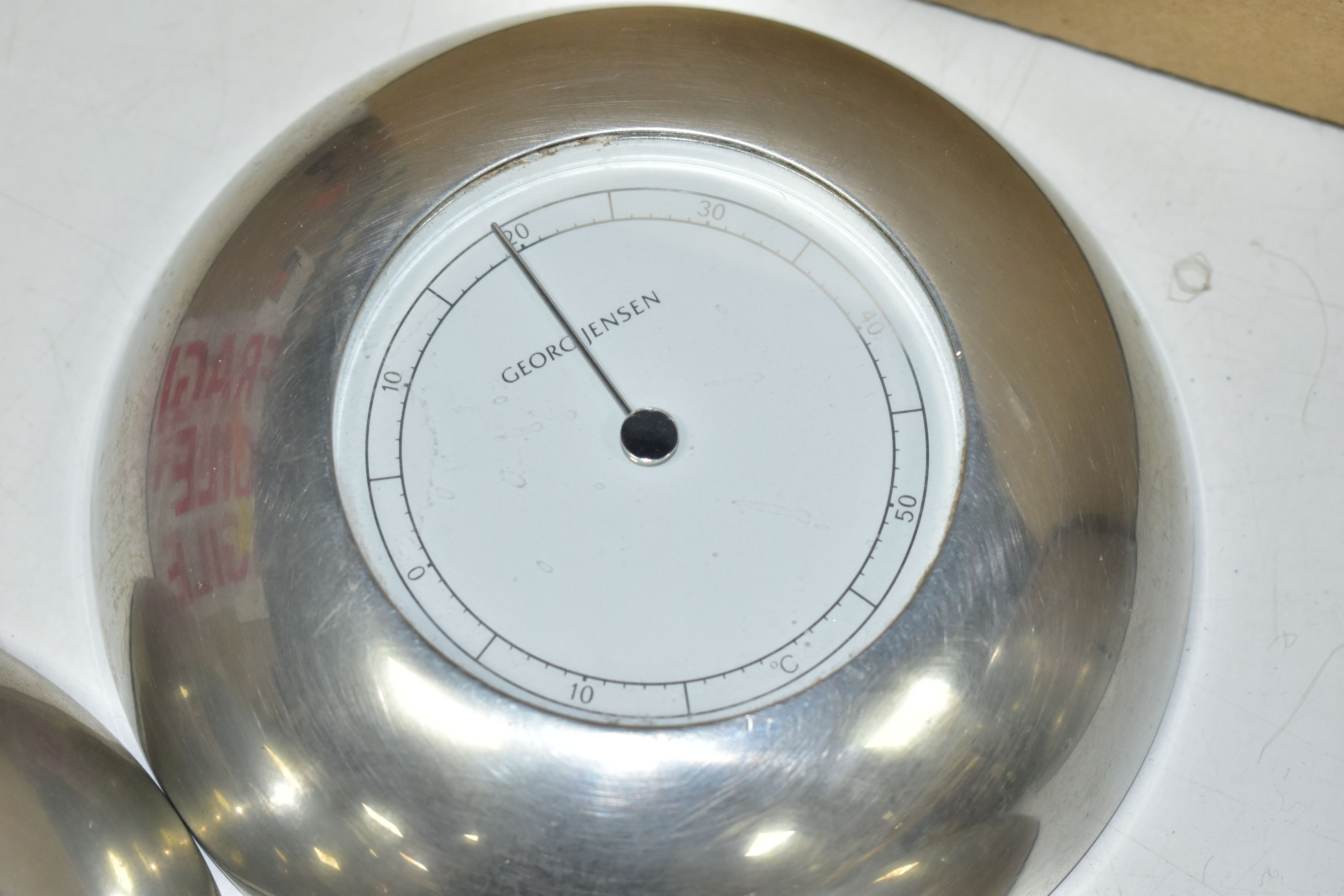 A SET OF GEORG JENSEN CLOCK, BAROMETER, THERMOMETER, 5 designed by Andreas Mikkelsen (Denmark), - Image 4 of 5