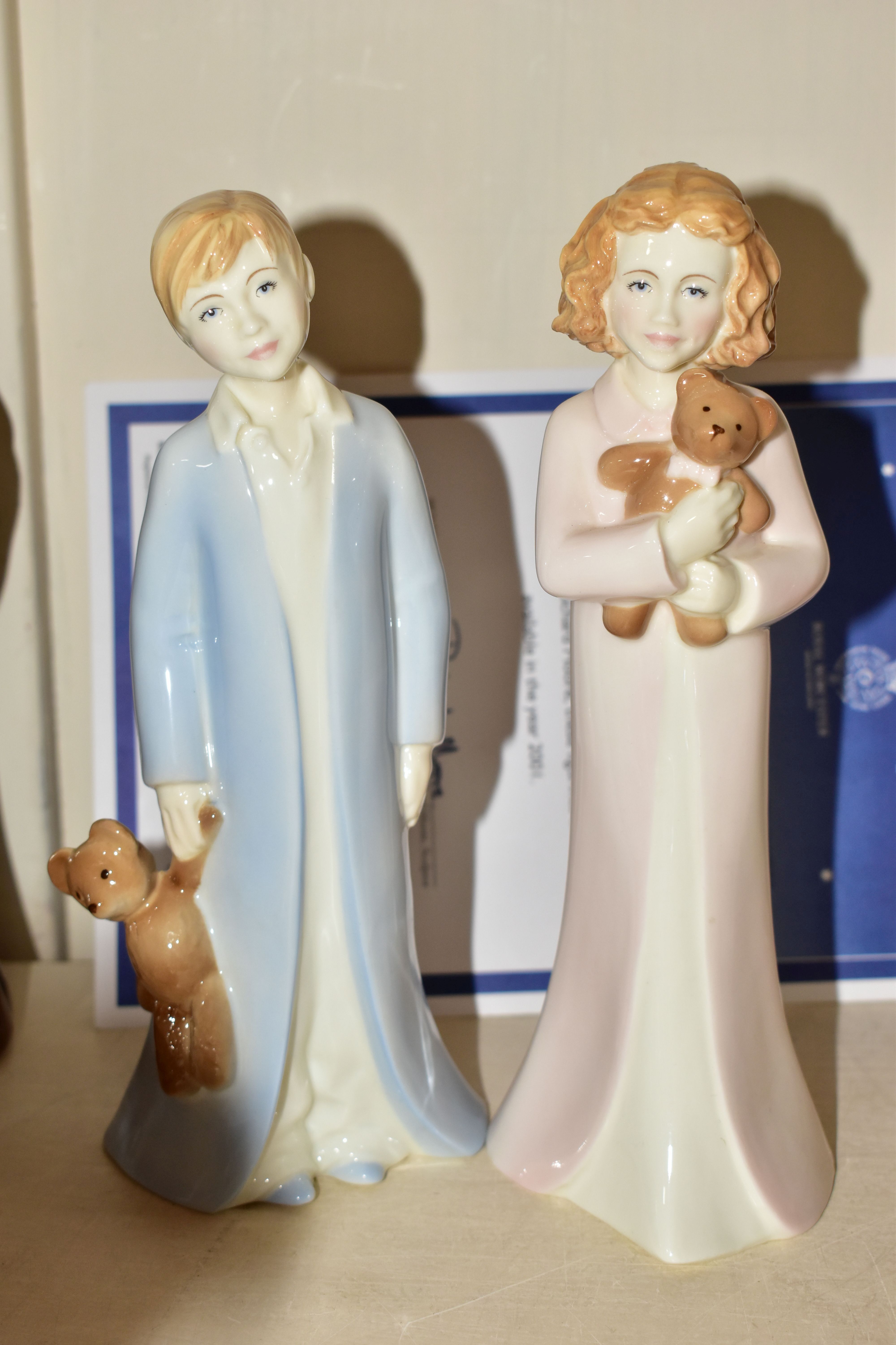 FIVE COALPORT AND TWO ROYAL WORCESTER FIGURINES OF CHILDREN, comprising Coalport: 'The Boy' numbered - Image 6 of 6