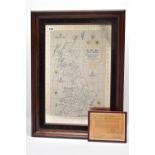 A SILVER MAP OF GREAT BRITAIN, etched with the boundary lines and coats of arms of the historic