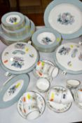 A ROYAL WORCESTER 'WOODLAND' PATTERN PART DINNER SET, comprising six soup dishes (one chipped),