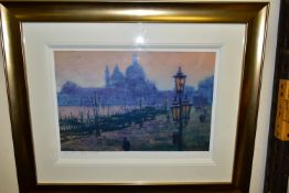 ROLF HARRIS (AUSTRALIAN 1930) 'THE SUN HAS SET ON VENICE' a Venetian scene, signed to lower