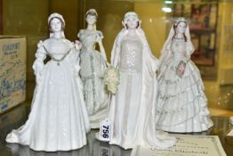 FOUR COALPORT FOR COMPTON & WOODHOUSE ROYAL BRIDES LIMITED EDITION FIGURES, comprising 'Queen