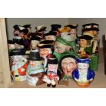 A BOX AND LOOSE TOBY AND CHARACTER JUGS, twenty three pieces to include Beswick Sairey Gamp 691