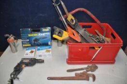 A COLLECTION OF TOOLS to include Workzone 92594 angle grinder (PAT pass and working), Challenge