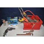 A COLLECTION OF TOOLS to include Workzone 92594 angle grinder (PAT pass and working), Challenge