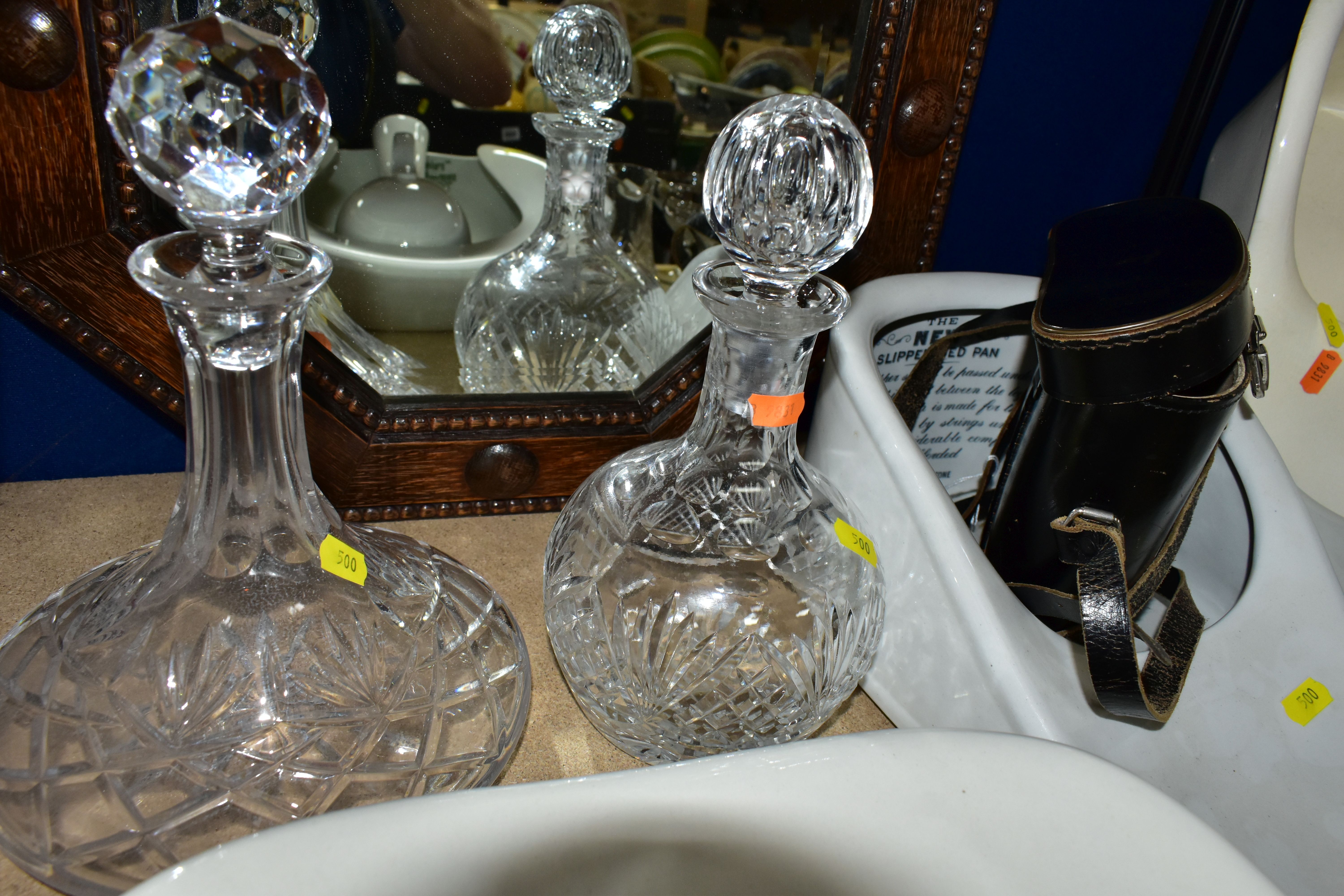 SEVEN IRONSTONE AND CERAMIC BEDPANS, consisting two male urinals, three early 20th Century slipper - Image 4 of 7