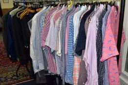A QUANTITY OF MEN'S CLOTHING, to include eleven jackets, blazers, overcoats, dinner suit (M&S),