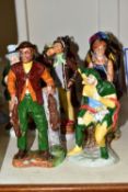 TWELVE EARLY COALPORT FIGURINES, comprising Jester, The Poacher, Tom Sawyer, Costermonger,