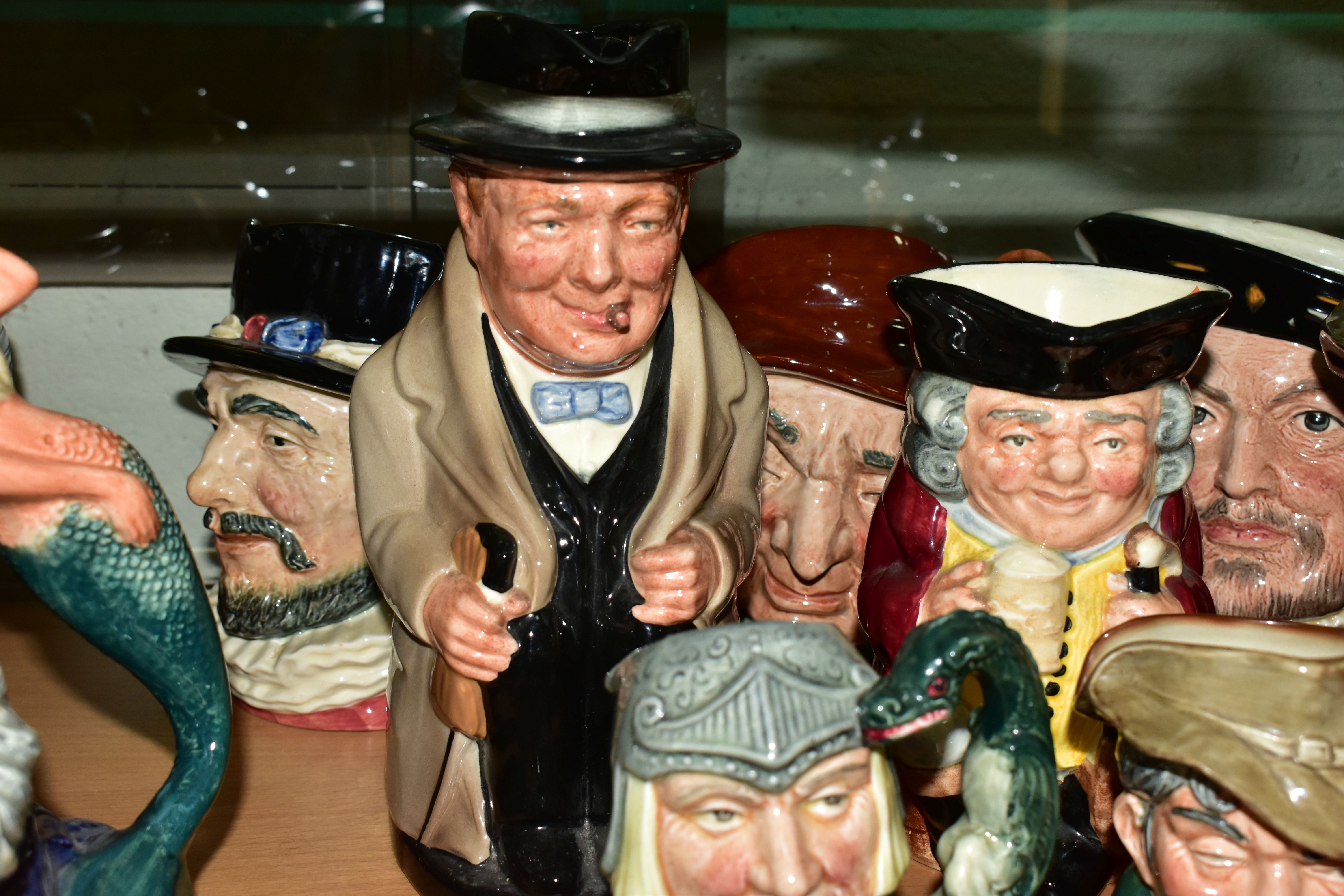 A QUANTITY OF ROYAL DOULTON CHARACTER JUGS ETC, to include Old Salt D6551 - cracked, Henry VIII - Image 4 of 5