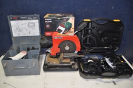 A COLLECTION OF POWERTOOLS to include Performance Power CLM700RTC rotary cutter, Parkside