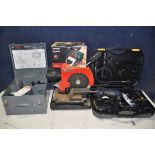 A COLLECTION OF POWERTOOLS to include Performance Power CLM700RTC rotary cutter, Parkside