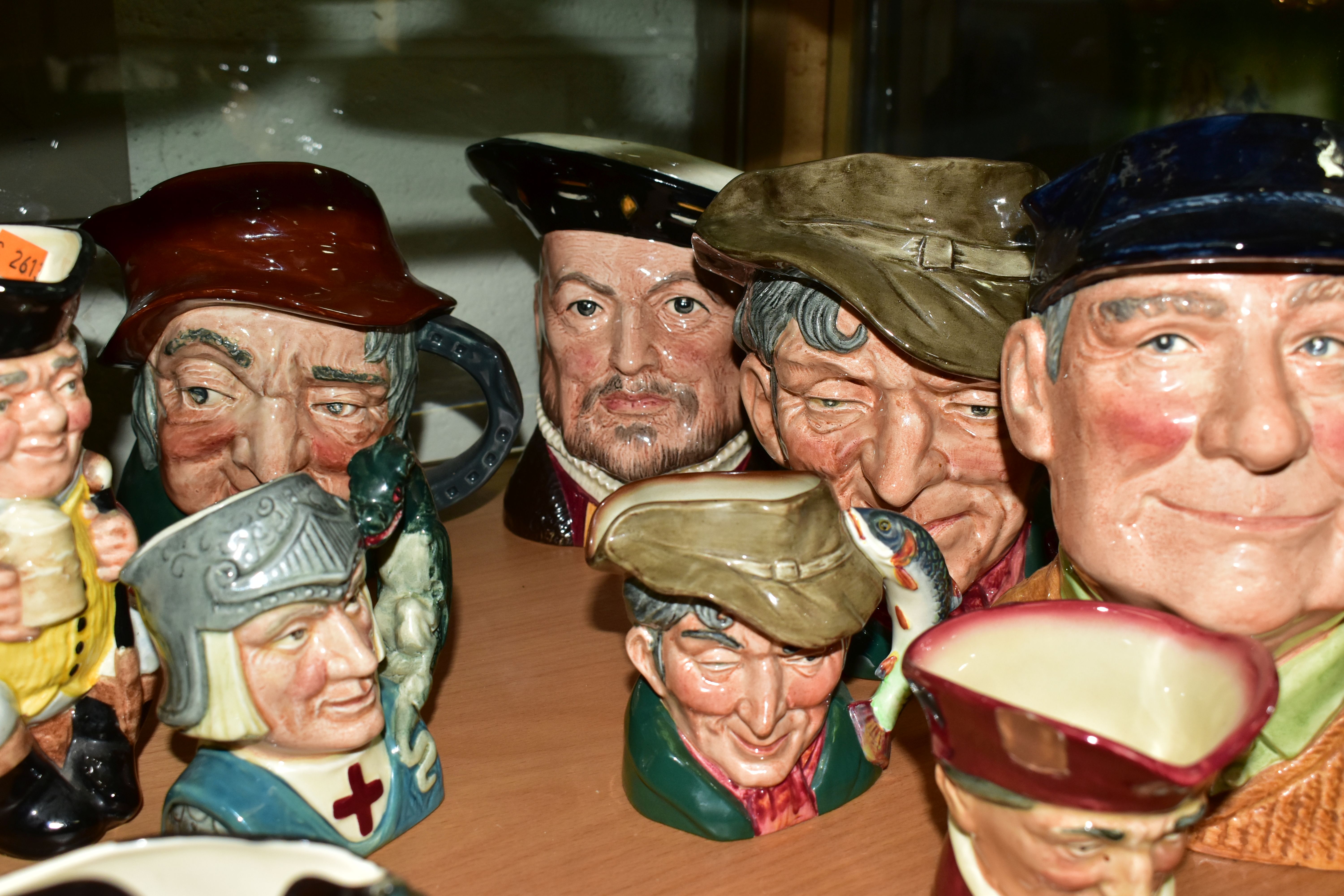 A QUANTITY OF ROYAL DOULTON CHARACTER JUGS ETC, to include Old Salt D6551 - cracked, Henry VIII - Image 5 of 5