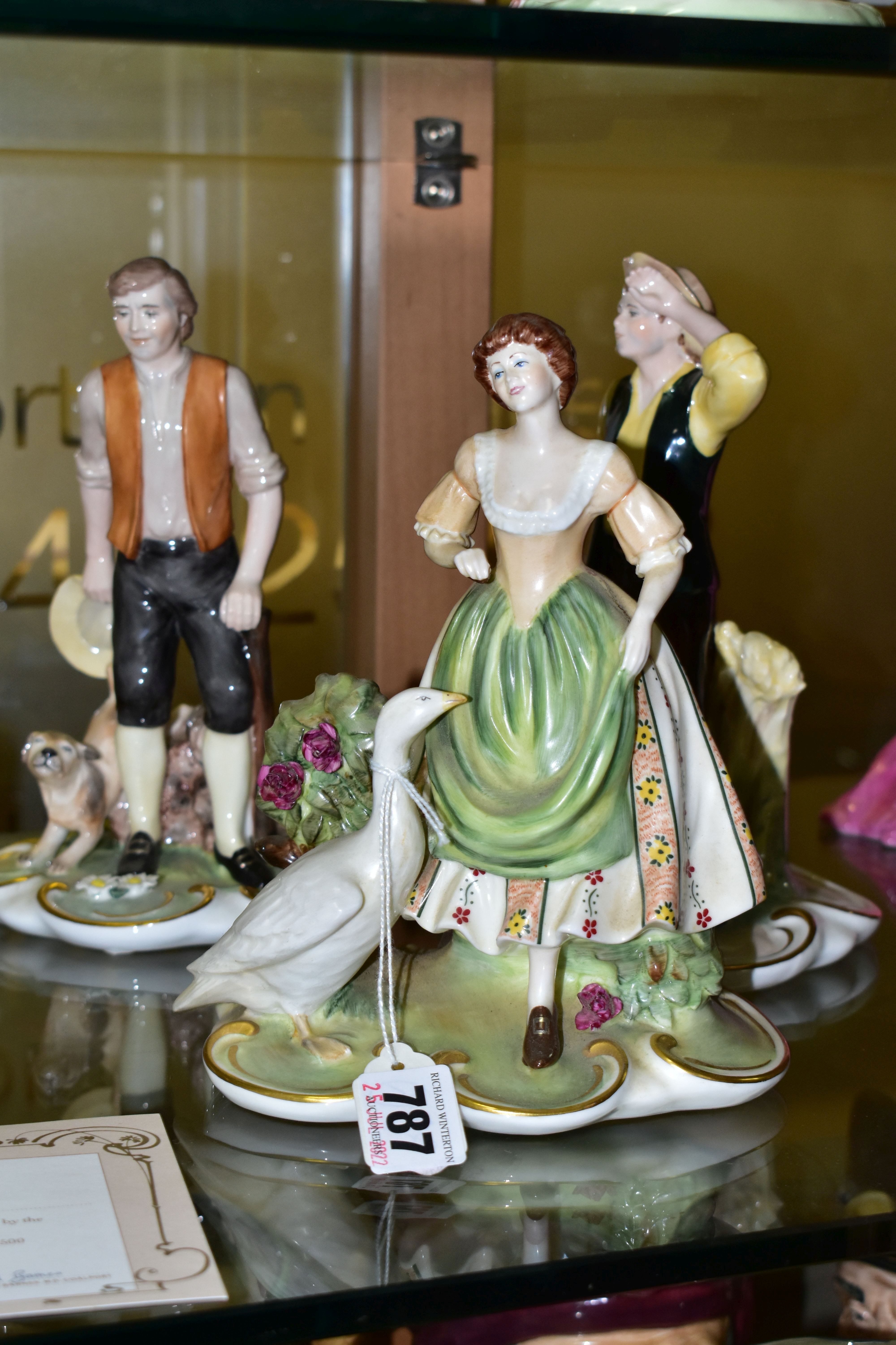THREE LIMITED EDITION COALPORT FIGURE GROUPS FROM THE ARCADIAN COLLECTION, comprising The Goose