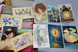 ONE BOX OF VINTAGE POSTCARDS, to include postcards from the early 20th Century by Bamforth & co,