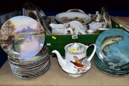 A QUANTITY OF CERAMICS AND COLLECTABLE PLATES, to include four Danbury Mint 'Gamefish of Britain'