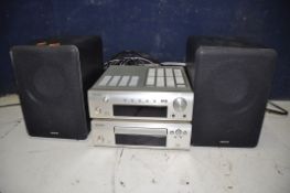 A DENON DCD-F102 MINI HI-FI SYSTEM with a pair of Denon SC-F102 speakers (PAT pass and working)