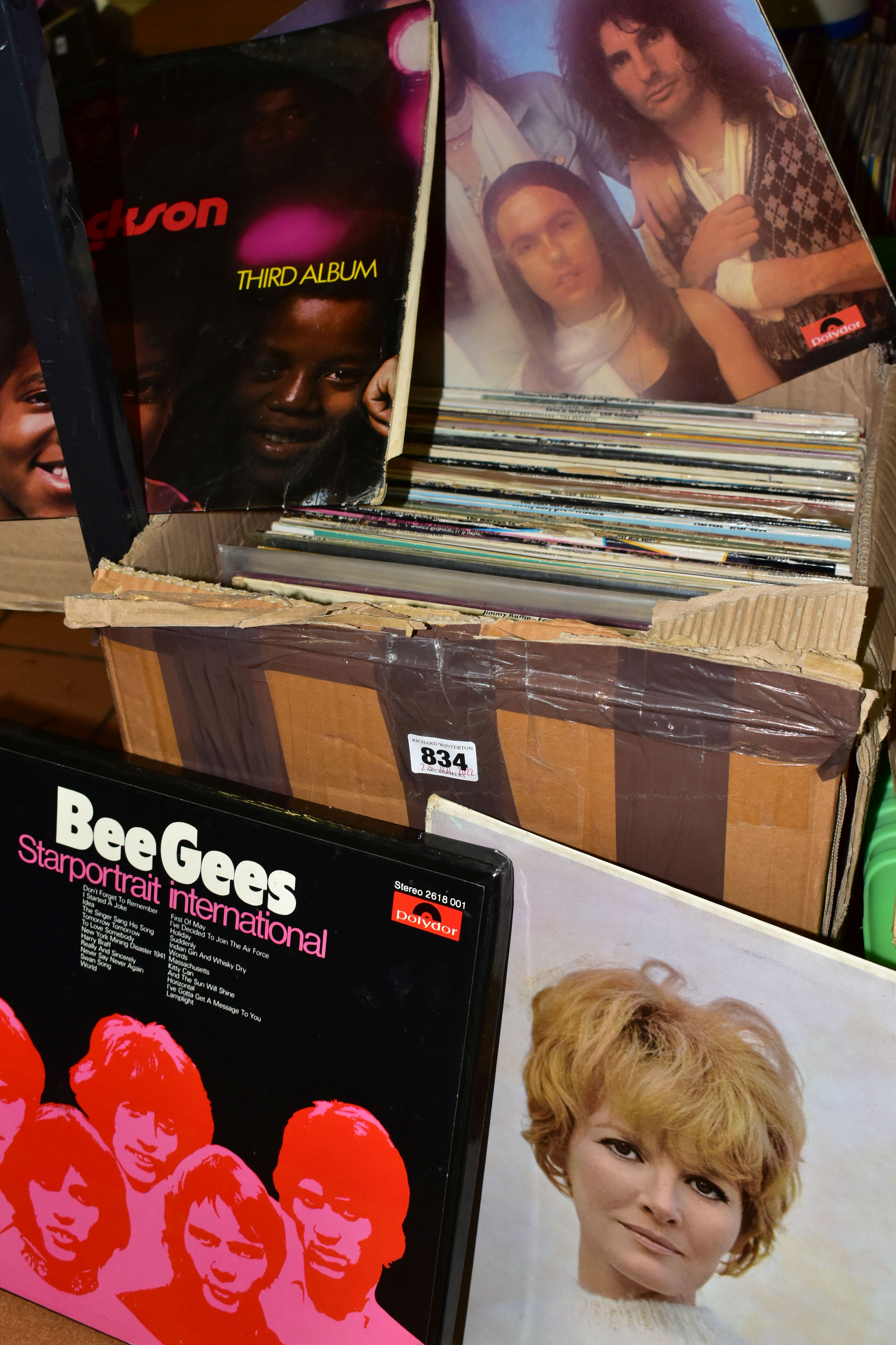 A TRAY CONTAINING APPROX ONE HUNDRED LPs AND 12in SINGLES including BAD by Michael Jackson,