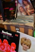 A TRAY CONTAINING APPROX ONE HUNDRED LPs AND 12in SINGLES including BAD by Michael Jackson,