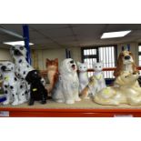 A GROUP OF CERAMIC CATS AND DOGS, to include a Royal Doulton Old English Sheepdog, marked 2232 on