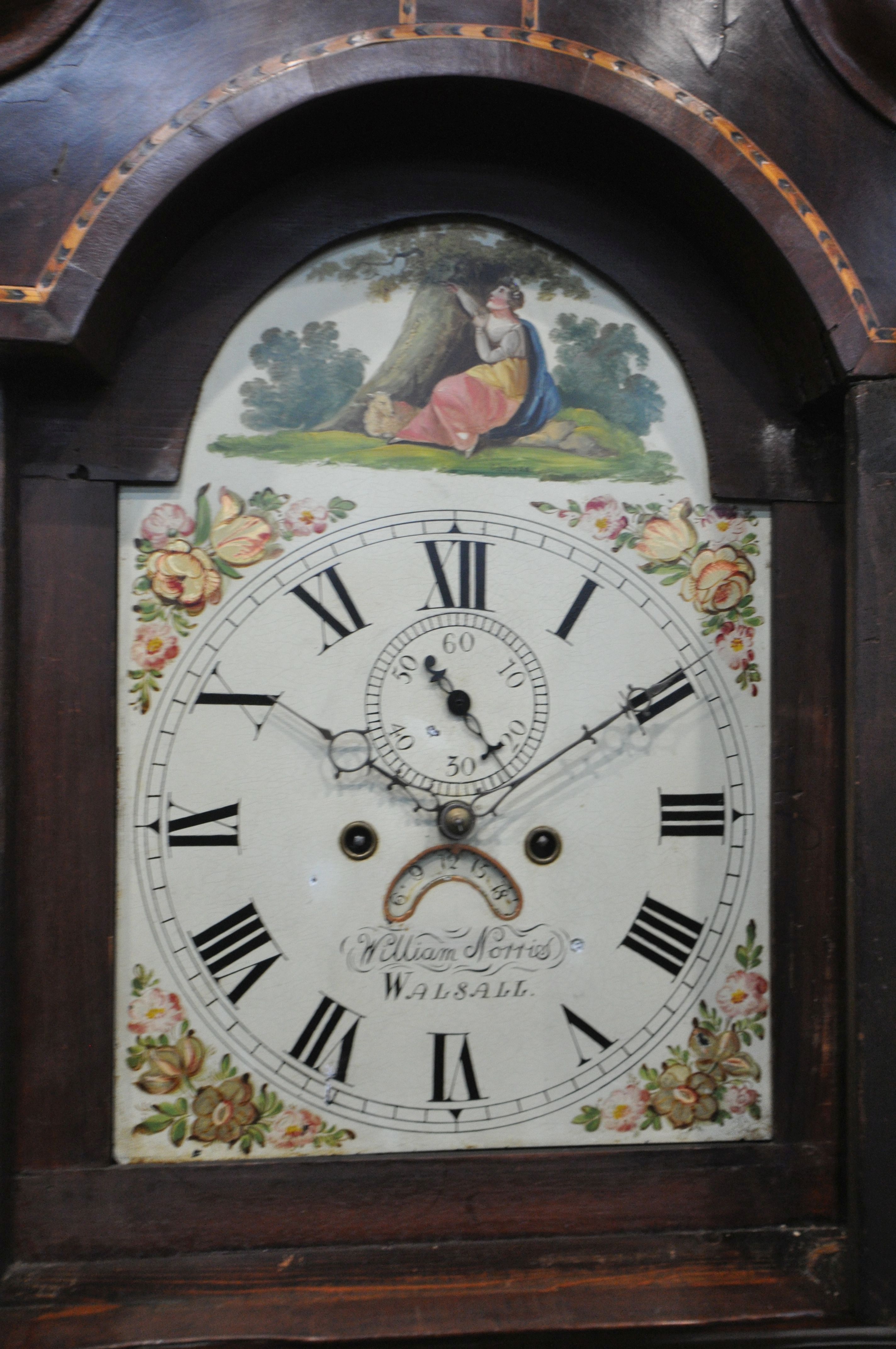 A GEORGE III OAK, CROSSBANDED MARQUETRY INLAID EIGHT DAY LONGCASE CLOCK, signed William Morris of - Image 3 of 8