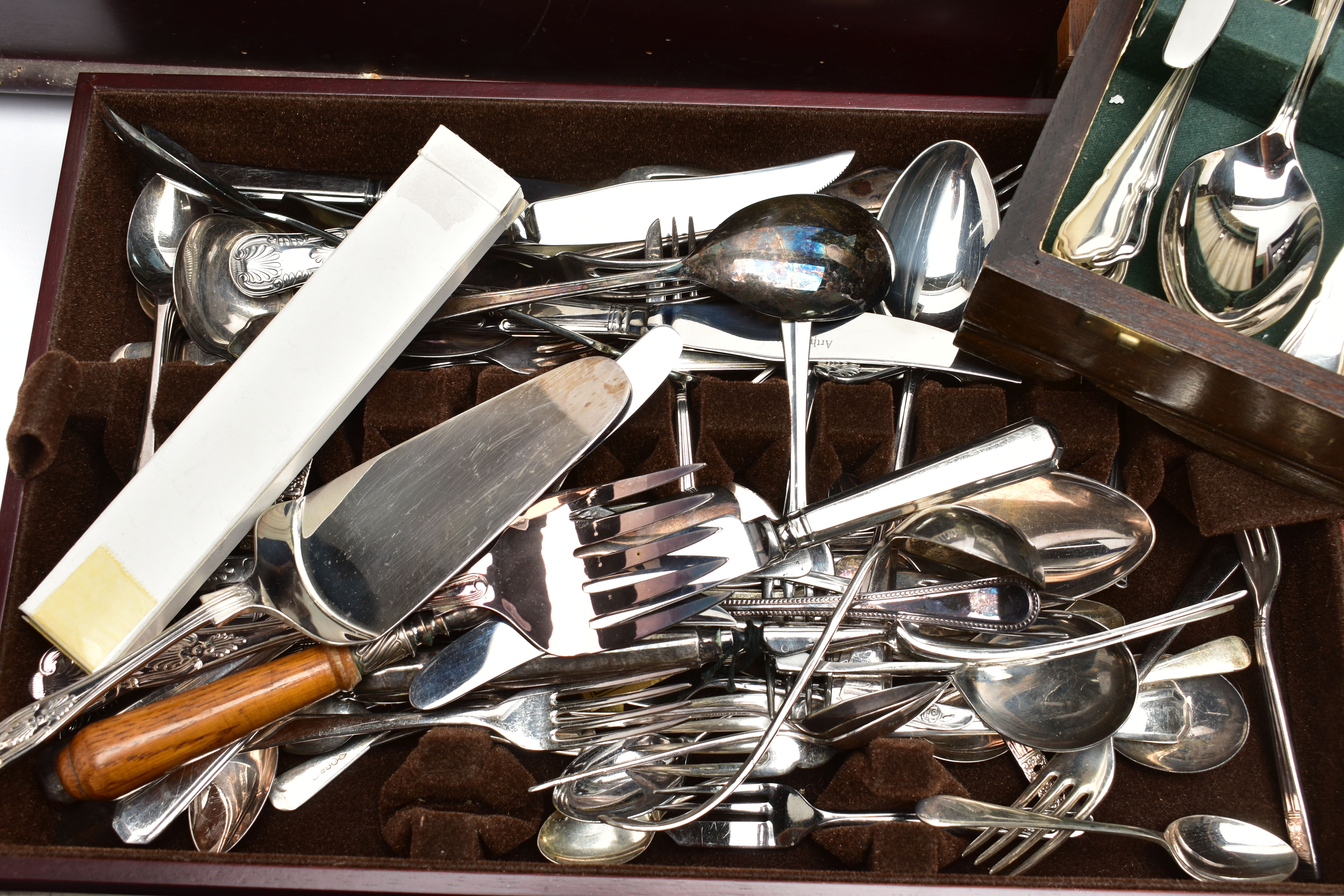 THREE WOODEN CANTEENS, the first an incomplete 'Slack & Barlow (Sheffield) Ltd cutlery set, - Image 2 of 8