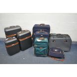 A SELECTION OF VARIOUS SUITCASES, to include a set of three graduated Scotts of Stow suitcases,