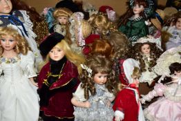 THREE BOXES OF COLLECTORS DOLLS, approximately forty dolls to include Knightsbridge and Leonardo