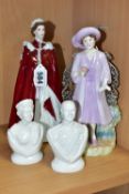 TWO ROYAL WORCESTER FIGURINES, comprising Queen Elizabeth II titled 'In celebration of the Queen's