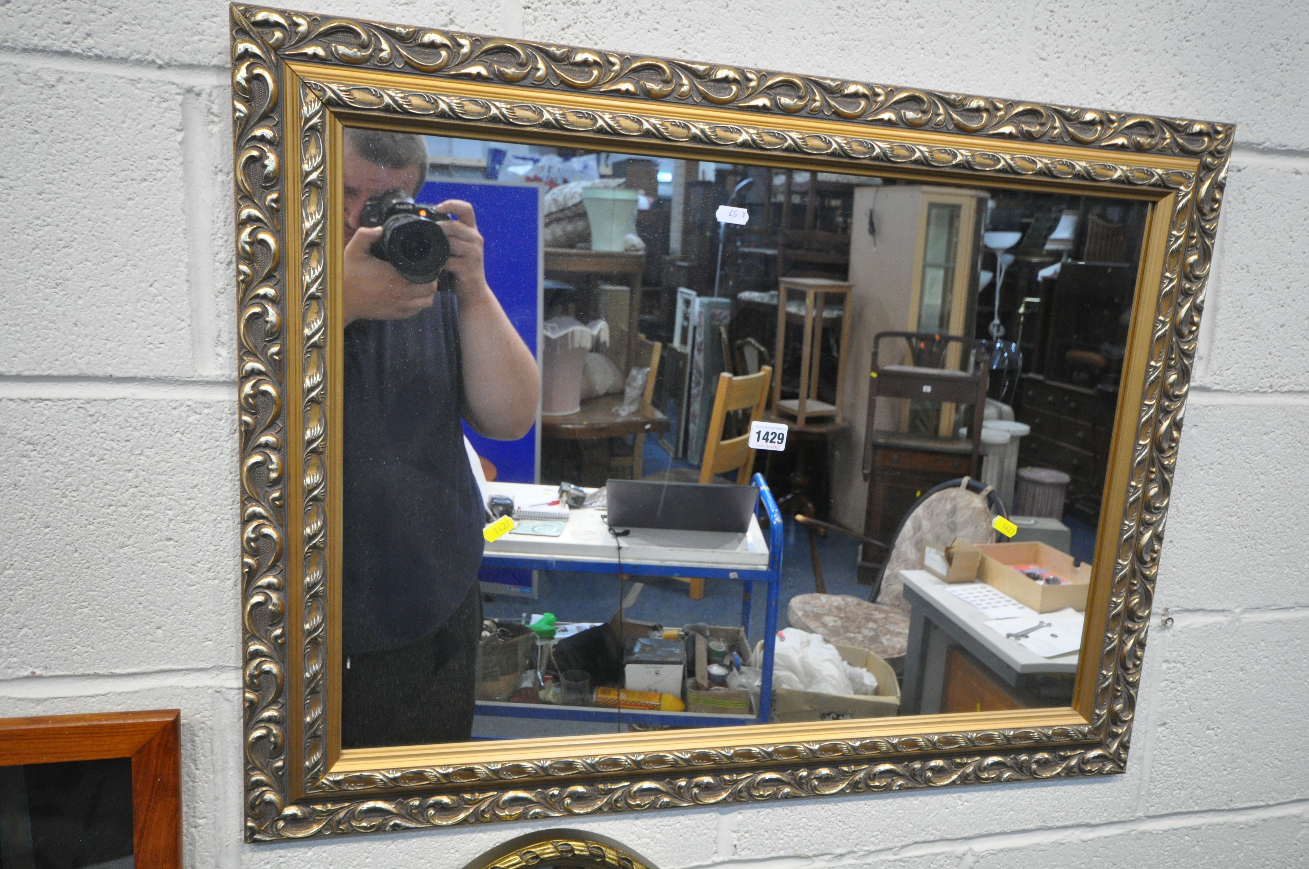 A SELECTION OF VARIOUS WALL MIRRORS, to include a rectangular gilt wood wall mirror, width 83cm - Image 2 of 4